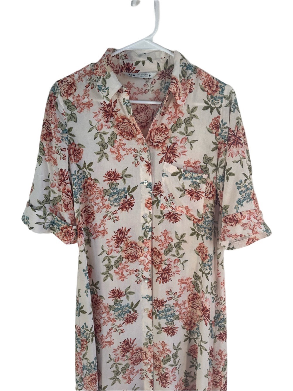 ZARA Prairie Floral Button Front Dress - Picture 5 of 17
